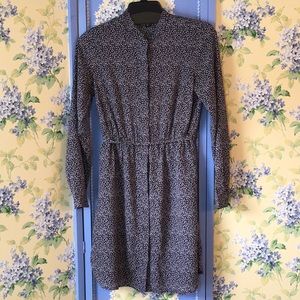 Ann Taylor Classic Shirtdress Navy Floral